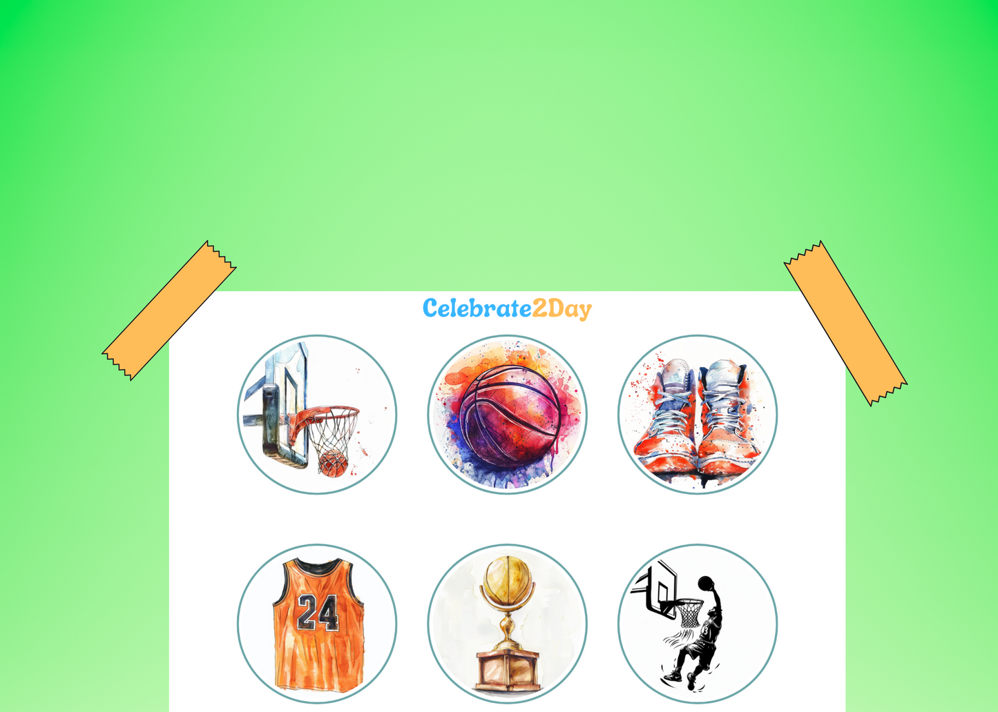 Basketball Cupcake Toppers | Instant Download