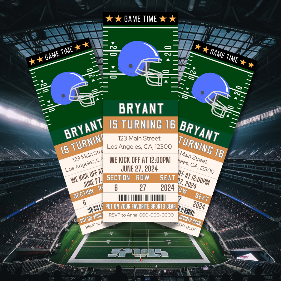 Football Ticket Invitation | Editable Template