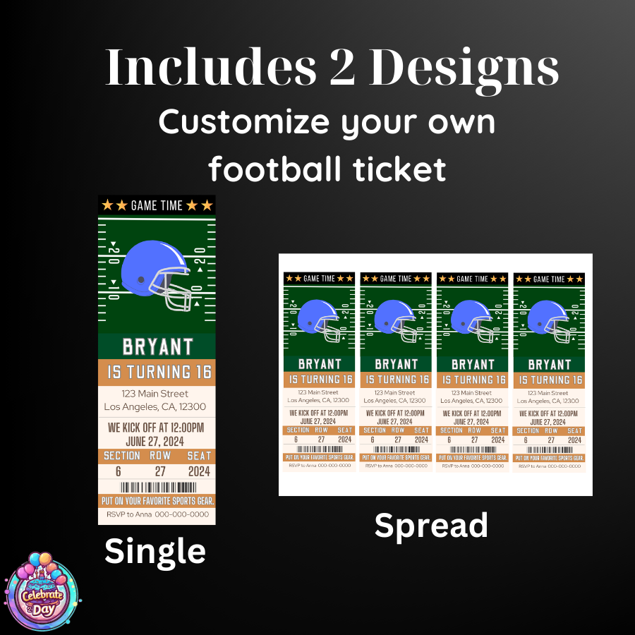 Football Ticket Invitation | Editable Template