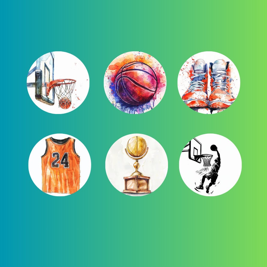 Basketball Cupcake Toppers | Instant Download